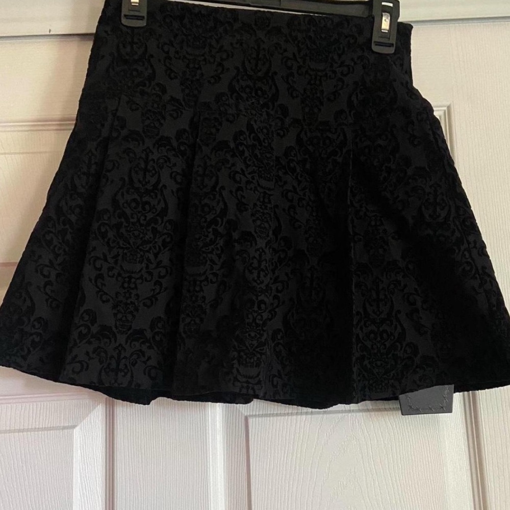 Killstar Black Velvet Skirt